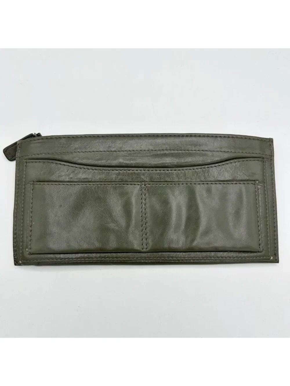 Latico Dark Green Leather Clutch Zip Top Women's